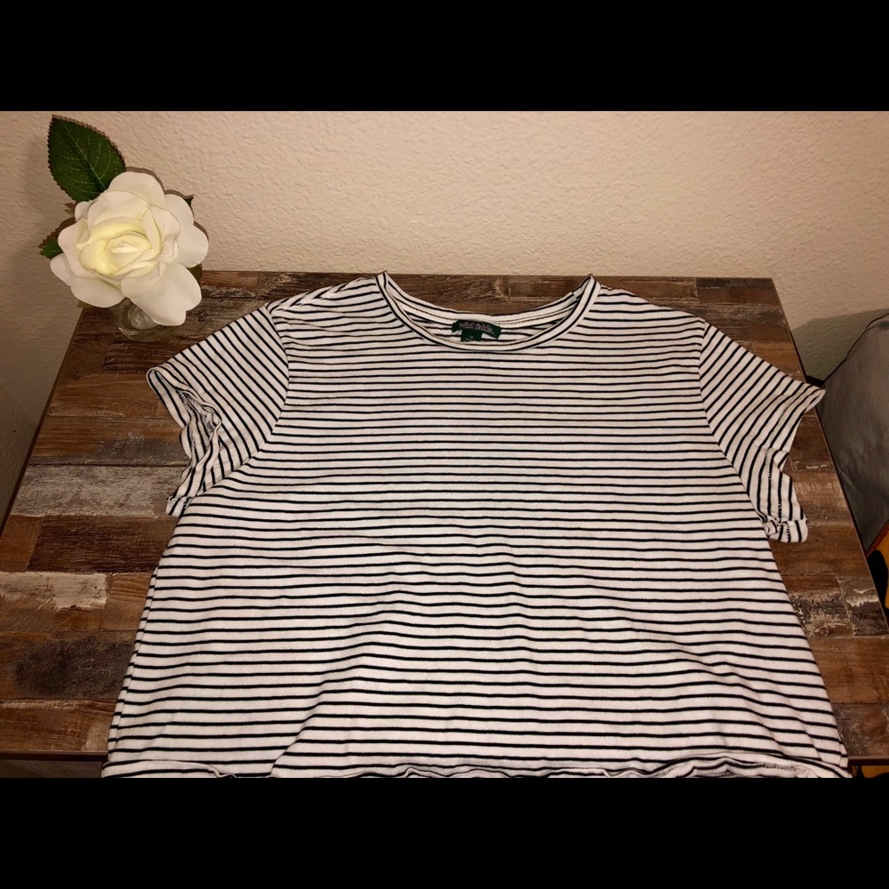 Wild Fable Black and White stripe crop top